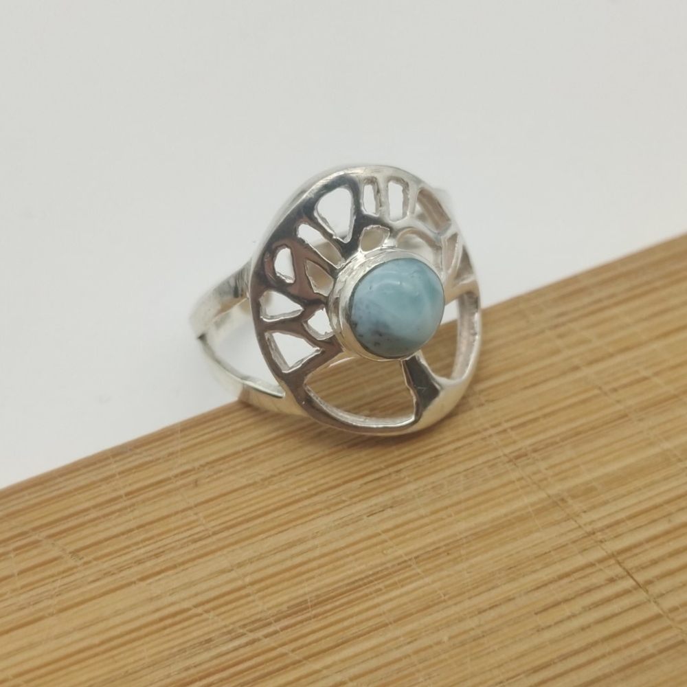 Sterling Silver Ring with Larimar stone 😌
